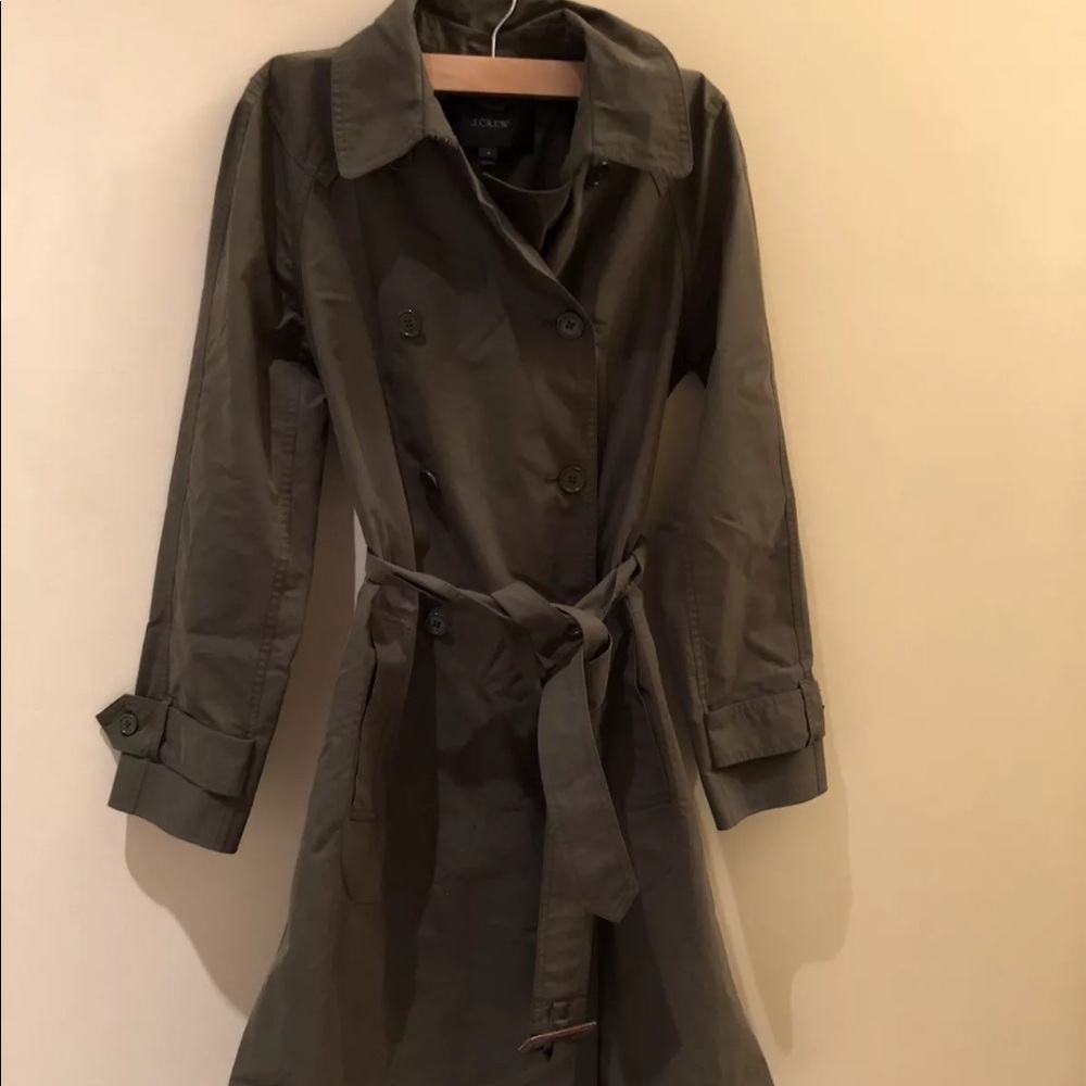 J Crew Rain Coat Army Green Size 4